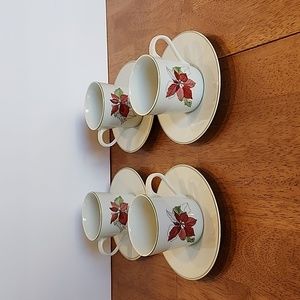 Block Spal Watercolors Portugal Poinsettia Espresso Set